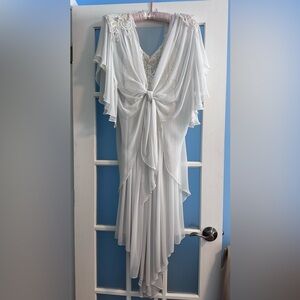 Vintage Victoria's Secret Cream Lace Nightgown with Beaded Robe